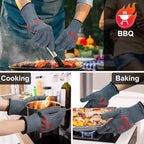 QUWIN BBQ Gloves, Oven Gloves 1472℉ Extreme Heat Resistant, Grilling Gloves - Image 5