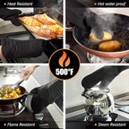 Rorecay 6pcs Oven Mitts and Pot Holders Sets Heat Resistant 500 Degrees - Image 5