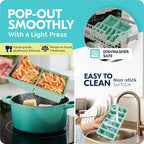 Silicone Freezer Trays with Lids, 2 Cup & 1/2 Cup Combo, Soup Container Style - Image 2