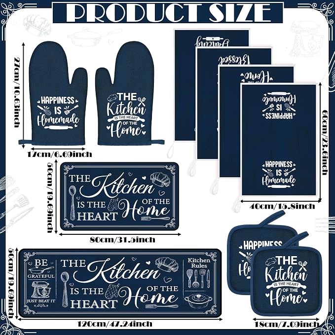 Fourluoo 10 Pcs Farmhouse Kitchen Decor and Accessories Set 4 Kitchen Towels 2 - Image 3