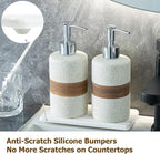 2-Pack Ceramic Soap Dispensers Set, Includes Stainless Steel Pump, Silicone - Image 7