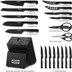 McCook® Premium Black Knife Sets, German Stainless Steel Kitchen Knives Block - Image 4