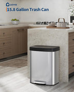 Garvee 16 gal / 60 L Stainless Steel Trash Can - Image 6