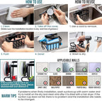 TAILI Sink Caddy with Strong Suction Cup, Sponge Holder - Image 7