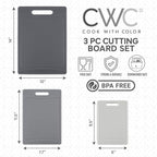 COOK WITH COLOR Non-Slip Cutting Board Set – Kitchen Essentials with Easy Grip - Image 2