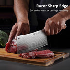 YOTSUBA Cleaver Knife 7 inch Ultra Sharp High Carbon Steel Vegetable Meat - Image 5