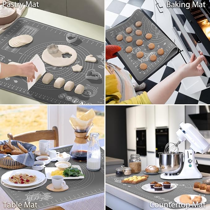 Silicone Baking Mat 32x24 inch, Extra Thick Non-stick Pastry Mat - Image 7
