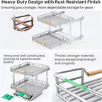 Pull out Cabinet Organizer, 2 Tiers 15"W X 21"D, Heavy Duty Smooth Sliding - Image 9