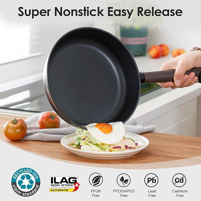 SENSARTE 15Pcs Nonstick Cookware Set Pots and Pans Set Kitchen Cooking Frying - Image 5