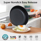 SENSARTE 15Pcs Nonstick Cookware Set Pots and Pans Set Kitchen Cooking Frying - Image 5