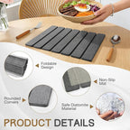 Stone Drying Mat, HQAUT Quick Dry Dish Drying Mat - Image 3