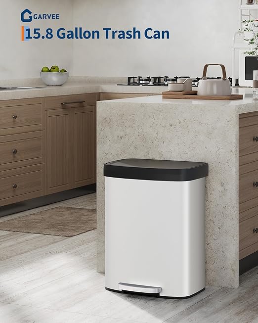 Garvee 16 gal / 60 L Metal Trash Can - Image 6