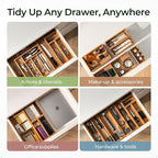 keechee 6-Piece Bamboo Drawer Organizer Set, 2.2" Deep Multi-Use Organizers - Image 7