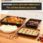 Professional Non-Stick Baking Sheets Set, 3-Piece Heavy Duty Carbon Steel - Image 4