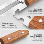 2 Pack Vegetable Peeler, with Wooden Handle & Bottle Opener, Stainless Steel - Image 4