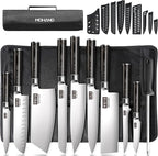 MDHAND Chef Knife Set with Roll Bag, High Carbon Stainless Steel Japanese by MDHAND
