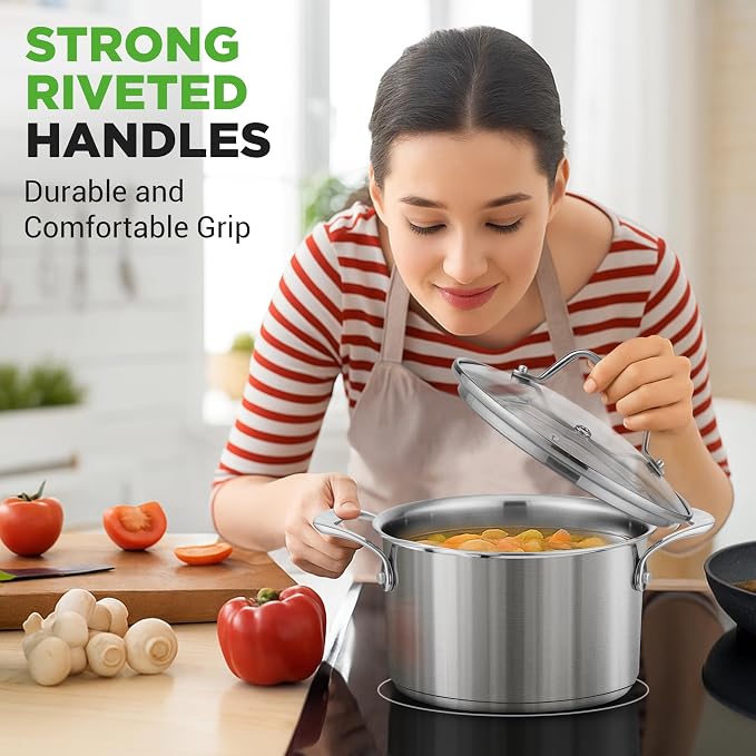 NutriChef 6-Quart Stainless Steel Stockpot – 18/8 Food Grade Heavy-Duty - Image 4
