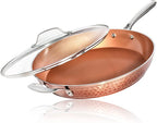 Gotham Steel Hammered Copper 14 Inch Non Stick Frying Pan by GothamSteel