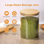 YUNCANG Glass Storage Jars, 2 PACK -108oz/3200ml Clear Glass Food Storage - Image 3