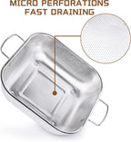 Gulex Colander Stainless Steel 3-Quart, Square Metal Strainers, Strainer - Image 3