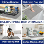 Large Dish Drying Mat 2 Pack, 23.8" x 17.3" Microfiber Ultra Absorbent - Image 6