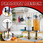 2-Gallon Drink Dispenser with Stainless Steel Drip Tray - Image 5