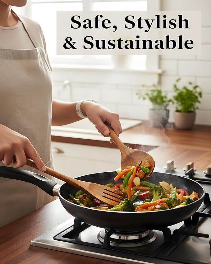 8-Piece Natural Teak Wood Utensil Set - Image 4