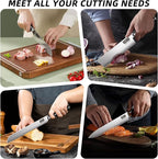 MDHAND Chef Knife Set with Roll Bag, High Carbon Stainless Steel Japanese - Image 5