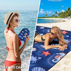 WIWIGO Beach Blanket Waterproof Sandproof Beach Mat 79" X 83"/10'x9'for 2-8 - Image 4