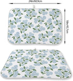 Blue Sage Green Floral Dish Drying Mat 18 x 24 Inch Spring Hydrangea Floral - Image 4