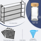AOZITA Spice Rack Organizer for Cabinet, 28 Empty Spice Jars - Image 2