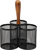 Mind Reader Utensil Holder, Cutlery Holder, Metal Mesh, 7.5"L x 7.5"W x 9.75"H - Image 7