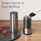 Ultrean Salt and Pepper Grinder Set, Rechargeable Salt and Pepper Shakers - Image 5