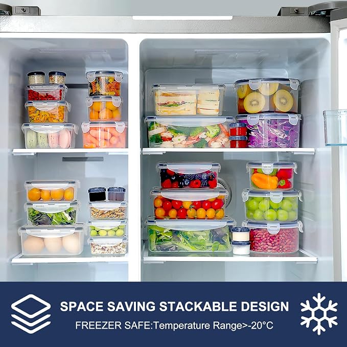 50 PCS Food Storage Containers Set, Plastic Food Containers - Image 5
