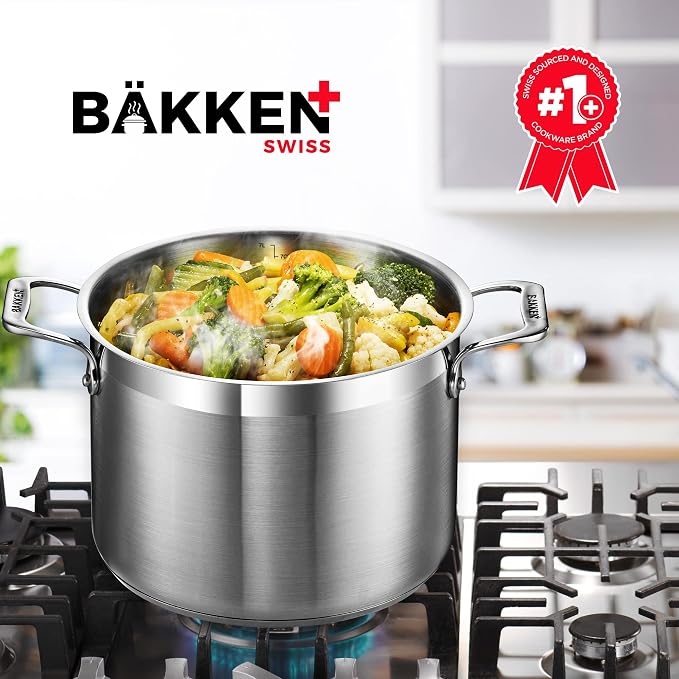 Stainless Steel Stockpot with Lid 8 Quart, Durable 18/8 Stainless Steel - Image 8