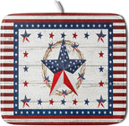Giwawa Patriotic Stars Dish Drying Mat 4th of July America Star Wreath Dish by Giwawa