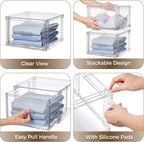 Vtopmart 9 Pack 18QT Clear Stackable Storage Drawers, Easily Assemble Closet - Image 7