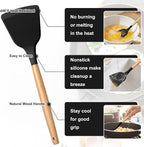 E-far Silicone Cooking Utensils Set, 10-Piece Black Kitchen Utensils Set - Image 3