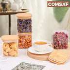 ComSaf 0.7 Qt Glass Food Storage Jars Set of 4, Pantry Organization Jar - Image 9