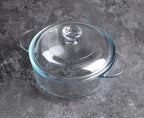 Clear Round Glass Casserole - Image 4