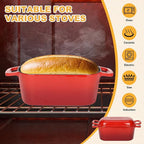 3.6QT Oval Enameled Cast Iron Dutch Oven, Sourdough Bread Baking Pan - Image 4