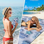 WIWIGO Beach Blanket Waterproof Sandproof Beach Mat 79" X 83"/10'x9'for 2-8 - Image 3