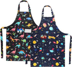 2 Pack Kids Apron, Cute Cooking Aprons, Waterproof Art Apron by XLSXEXCL