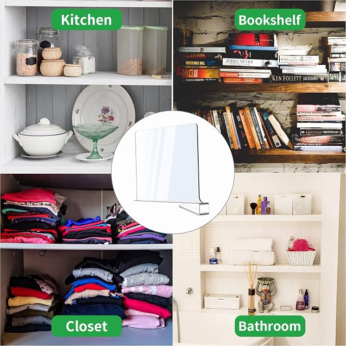 Acrylic Shelf Dividers for Closet Organization, Adjustable Acrylic Bookshelf - Image 8