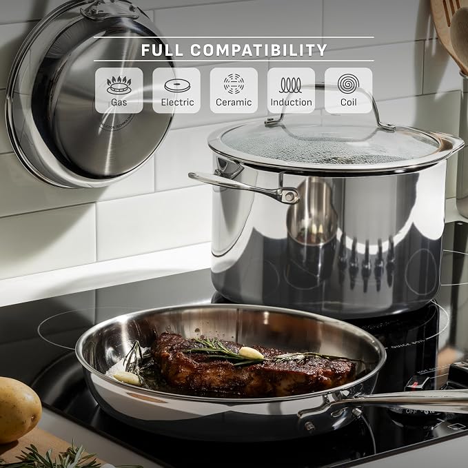 T-fal Pro Tri-Ply Stainless Steel Cookware Set 13 Piece Induction Compatible - Image 7