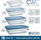 COOK WITH COLOR 8-Piece Deep Glass Baking Dish Set with Plastic Lids – - Image 2