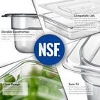 CURTA 6-Pack 1/2 Size 2.5" Deep NSF Polycarbonate Food Pans | Dishwasher & - Image 5