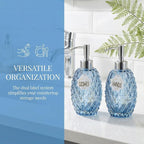 MALACHI Soap Dispenser Set, Crystal-Textured Diamond Glass - Image 5