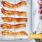 Baking Cooling Rack Set of 2, E-far 16.5"x11.5" Stainless Steel Metal Roasting - Image 4