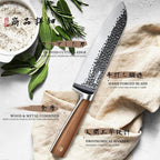 Huusk Santoku Knife 7 Inch Japanese Kitchen Knife Hand Forged Chopping Knives - Image 4